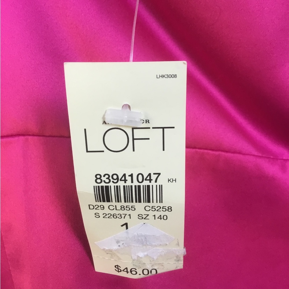 💖See New Listing 💝  Ann Taylor Loft Fuchsia One Shoulder Top Size 14   NWT - Picture 6 of 9